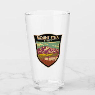 Copo De Pint Monte Etna Sicily Viagem Art Vintage