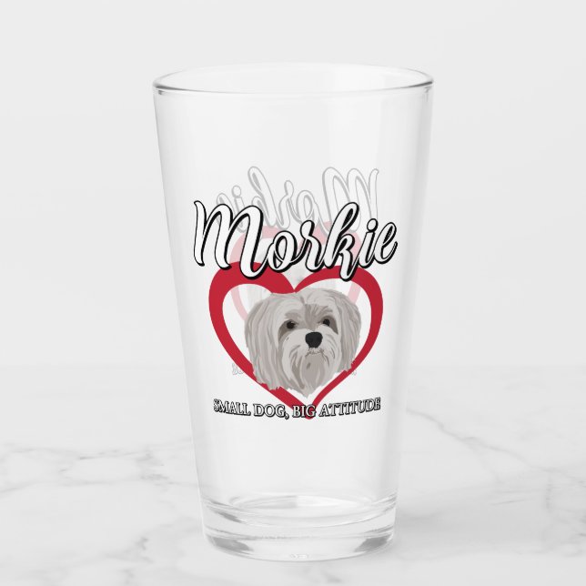 Copo De Pint Morkie - Cachorro Pequeno, Grande Atitude - 3 (Frente)