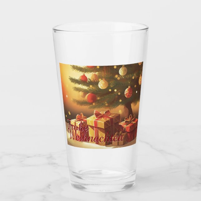 Copo De Pint Motivo, com presentes debaixo da árvore de Natal 3 (Frente)