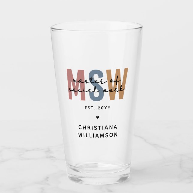 Copo De Pint MSW Mestre Personalizado de Graduação Retroativa d (Frente)