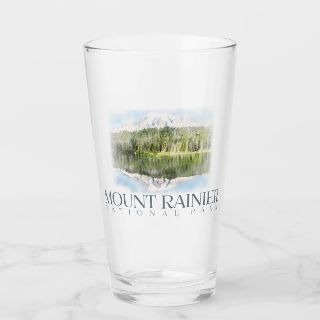 Copo De Pint Mt. Rainier Pint Glass, National Park Tumbler (Frente)