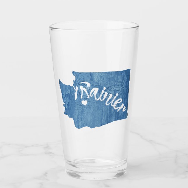 Copo De Pint Mt. Rainier Washington Textura de Madeira (Frente)
