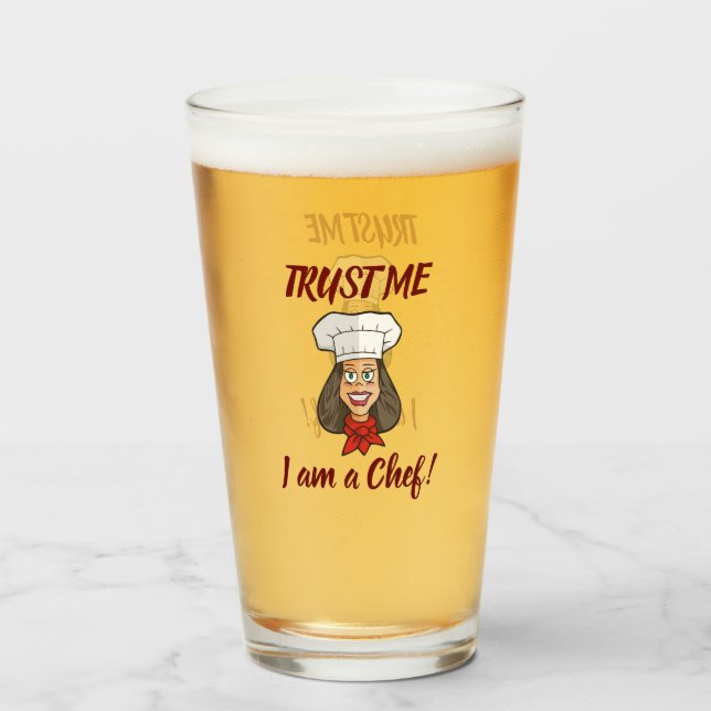 Copo De Pint Mulher Chef (Frente (Preenchido))