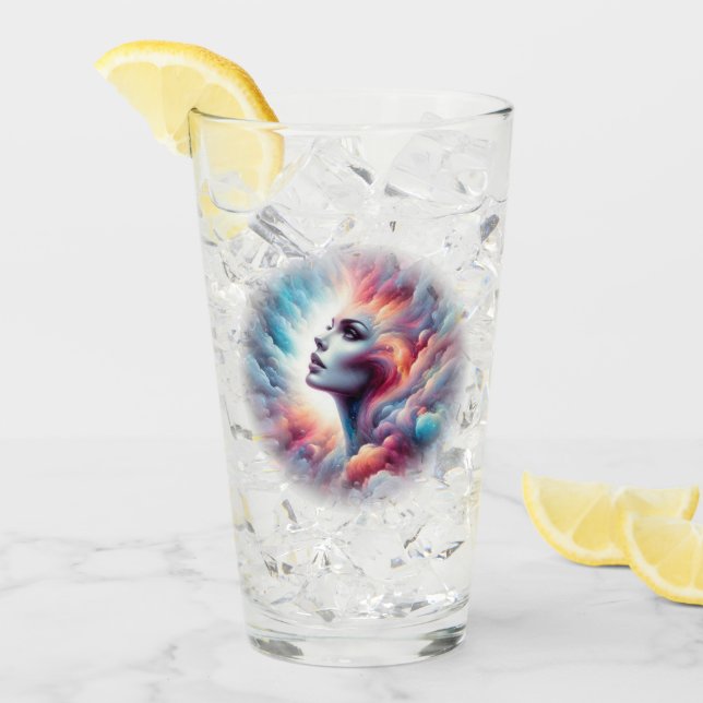 Copo De Pint Mulher com Cabelo Cosmico Aura (Gelo frontal)