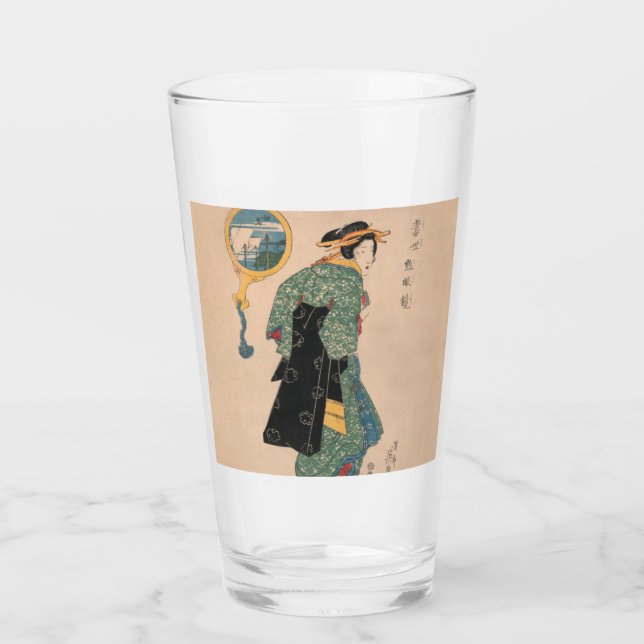 Copo De Pint Mulher Kimono japonesa: Ukiyo-e Woodblock Impressã (Frente)