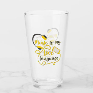 Copo De Pint Música é minha língua amorosa, frase romântica