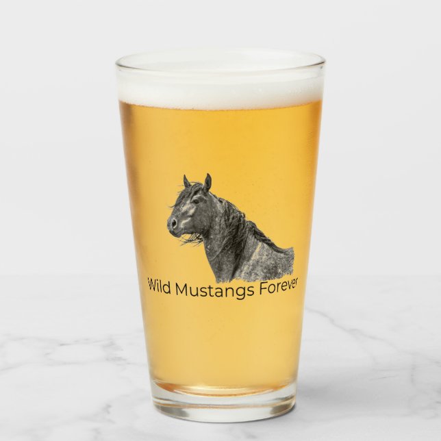 Copo De Pint Mustangs Selvagens Para Sempre (Frente (Preenchido))