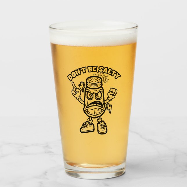 Copo De Pint Não seja salgado, ilustração engraçada (Frente (Preenchido))