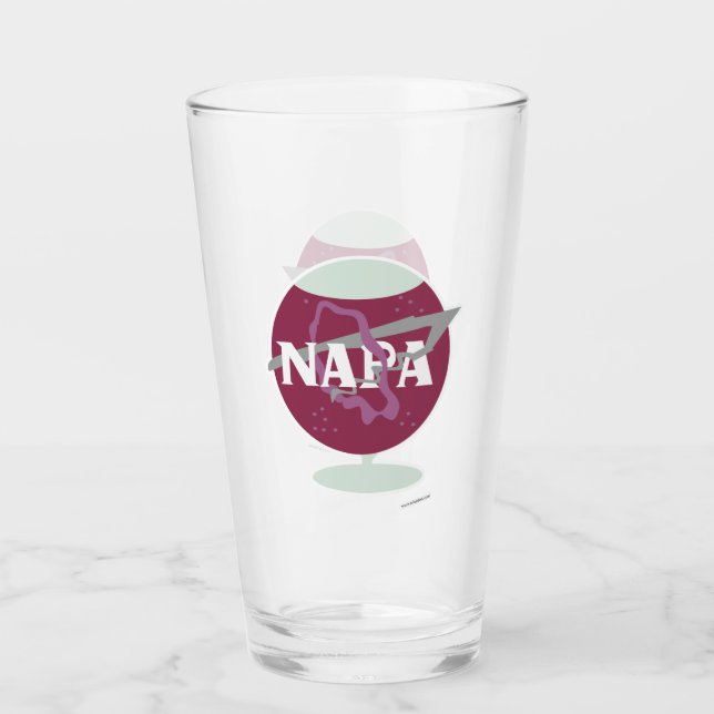 Copo De Pint Napa Estilo Espacial Vinho País Agência de Logotip (Frente)