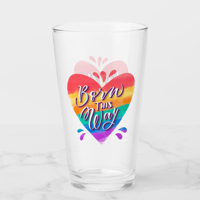 Copo De Pint Nascer assim Rainbow Heart (Frente)