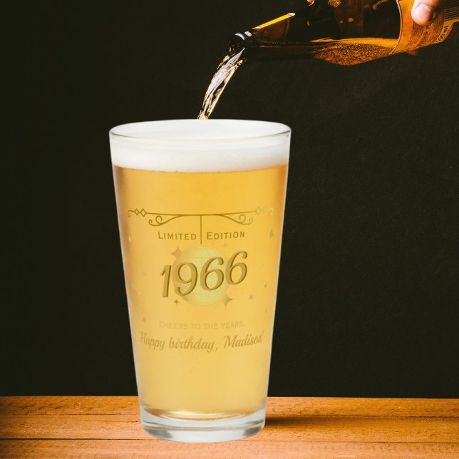 Copo De Pint Nascer em 1966 60ª festa de aniversário cerveja (Criador carregado)