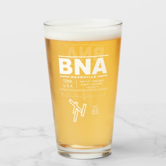 Copo De Pint Nashville International Airport BNA (Frente (Preenchido))