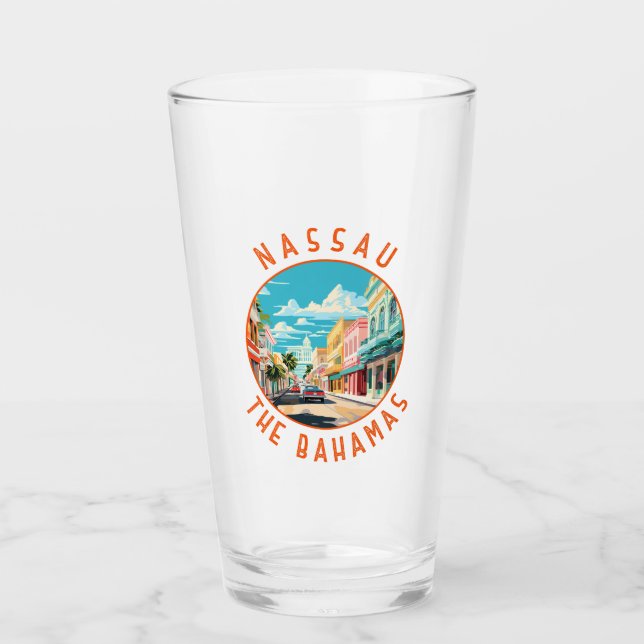 Copo De Pint Nassau Bahamas Viagem Art Vintage (Frente)