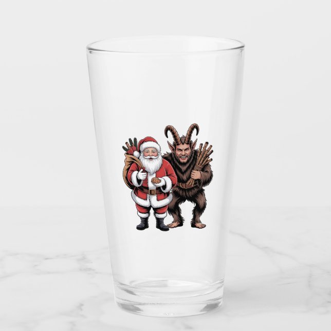Copo De Pint Natal Claus Krampus de terror engraçado e assustad (Frente)