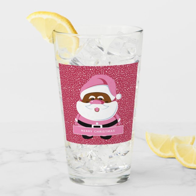 Copo De Pint Natal cor-de-rosa afro-americano (Gelo frontal)