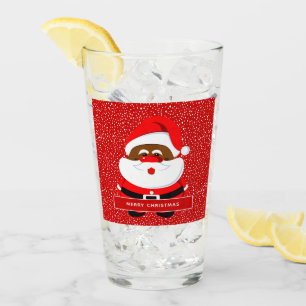 Copo De Pint Natal do Papai Noel afro-americano