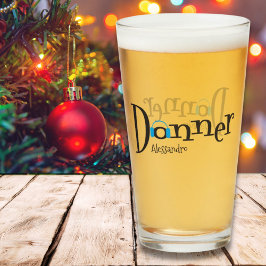 Copo De Pint Natal Donner Santas Reindeer Head Phones Vidro