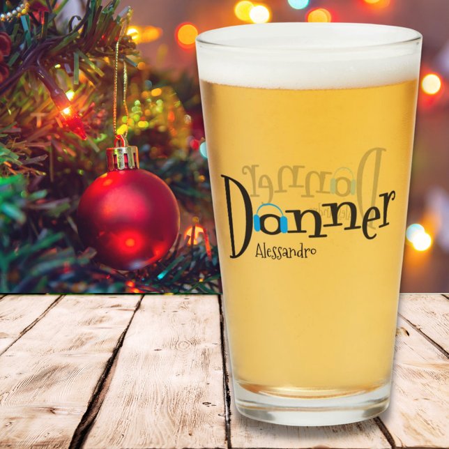 Copo De Pint Natal Donner Santas Reindeer Head Phones Vidro (Criador carregado)