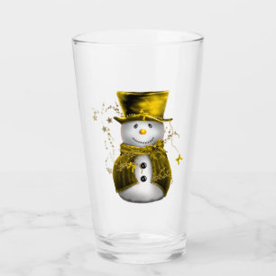 Copo De Pint Natal Dourado bonito do boneco de neve