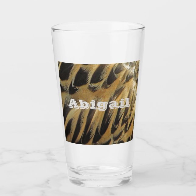 Copo De Pint Natureza do Padrão de Pata Marrom Elegante (Frente)