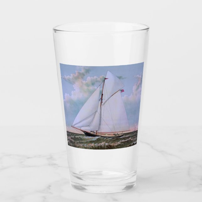 Copo De Pint Navio de Navegação Antiquada - Yacht Sailboat Ocea (Frente)
