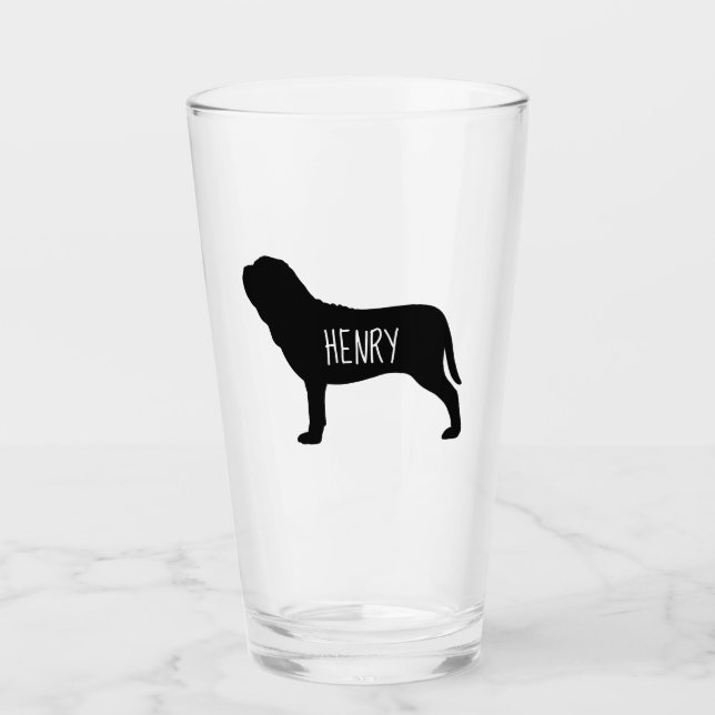 Copo De Pint Neapolitan Mastiff Silhouette Neo Dog Personalizad (Frente)