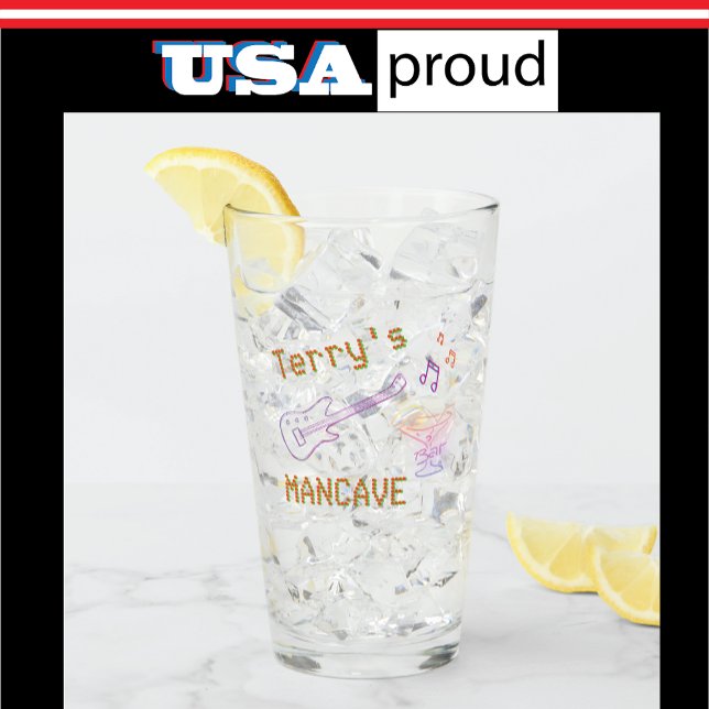 Copo De Pint Neon Mancave Personalizado 🍺 Faux Tavern Club (Criador carregado)