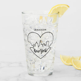 Copo De Pint New York Heart nome personalizado pint glass