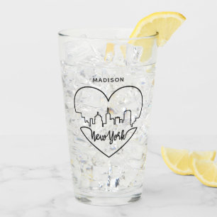 Copo De Pint New York Heart nome personalizado pint glass