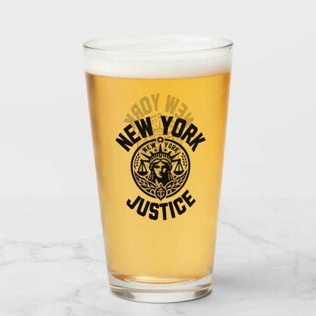 Copo De Pint New York Justice, New York Strong (Traseira (Preenchido))