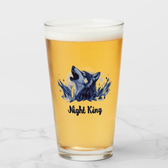 Copo De Pint Night King - Howling Wolf com Lua (Frente (Preenchido))