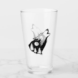 Copo De Pint Night Sky Wilderness Howling Wolf