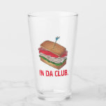 Copo De Pint No Da Club Funny Foodie Deli Turkey Club Sandwich<br><div class="desc">Ideal para um presente de um tipo, este design de canalha de vidro apresenta uma ilustração original de um sanduíche do clube de peru ao estilo deli, com o CLUB IN DA numa fonte divertida. Esta ilustração também está disponível em outros produtos. Não vê o que está procurando? Entre em...</div>