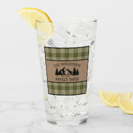 Copo De Pint Nome da Família Árvores de Cabina Xadrez Verde Sag