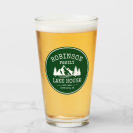 Copo De Pint Nome da família Lago House Trees Forest Green