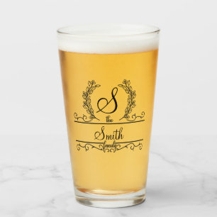 Copo De Pint Nome da Família Personalizado com Monograma