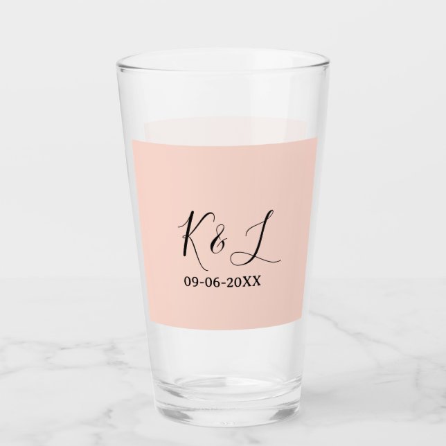 Copo De Pint nome da letra do casal de casamento data fundo pas (Frente)