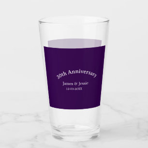 Copo De Pint nome data do 30º aniversário de casamento roxo sim