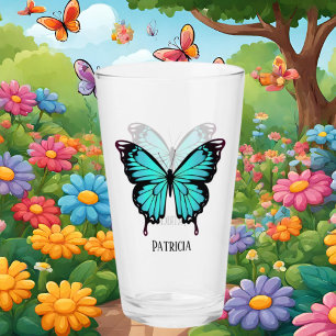 Copo De Pint nome de adição de borboleta azul