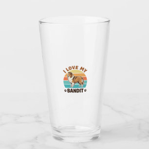 Copo De Pint Nome de cachorro personalizado design retrô pôr do