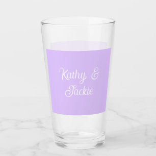 Copo De Pint Nome de casamento de casal retrô pastel roxo elega