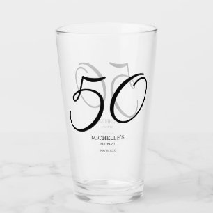 Copo De Pint Nome de Script Elegante Data 50º Aniversário