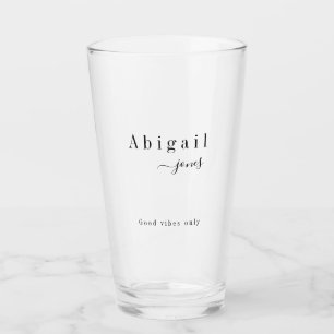 Copo De Pint Nome de Script Minimalista Elegante Personalizado