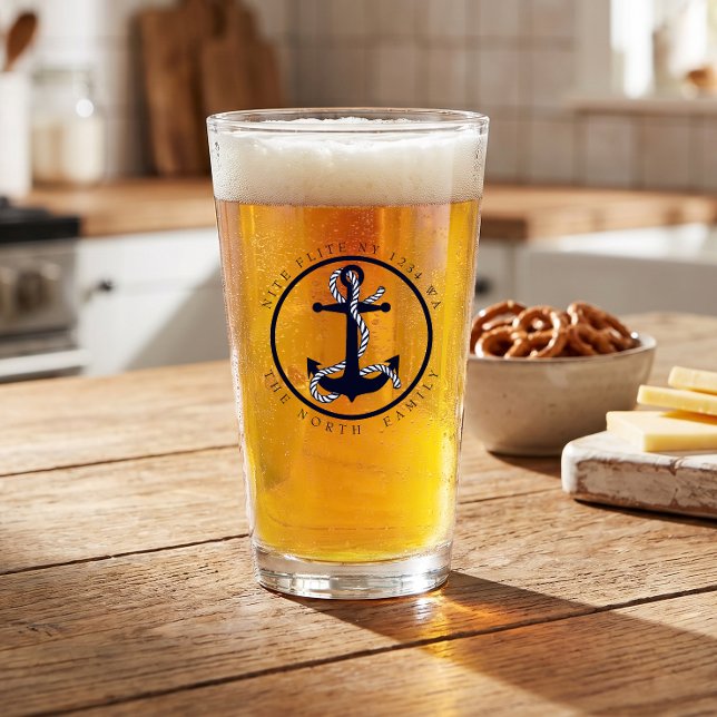 Copo De Pint Nome do barco e âncora ID619 (Criador carregado)