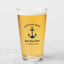 Copo De Pint Nome do Capitão do Navio Náutico Personalizado
