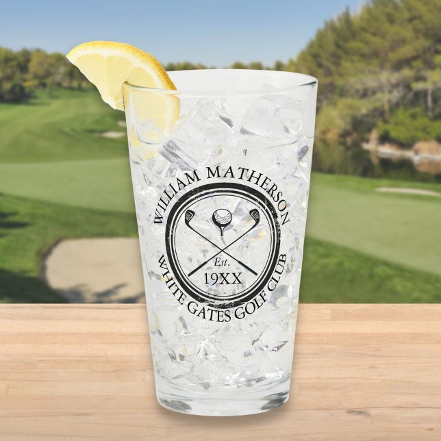 Copo De Pint Nome do Clube de Golfe Personalizado Golfe (Personalized Golf Club Name Golf Glass)