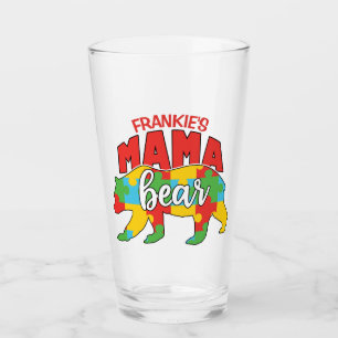 Copo De Pint Nome do Filho Personalizado Mamãe Urso Conscientiz