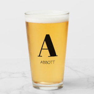 Copo De Pint Nome do Monograma Simples Elegante