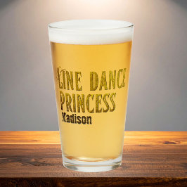 Copo De Pint Nome dourado da princesa de dança de linha