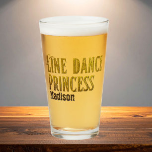 Copo De Pint Nome dourado da princesa de dança de linha